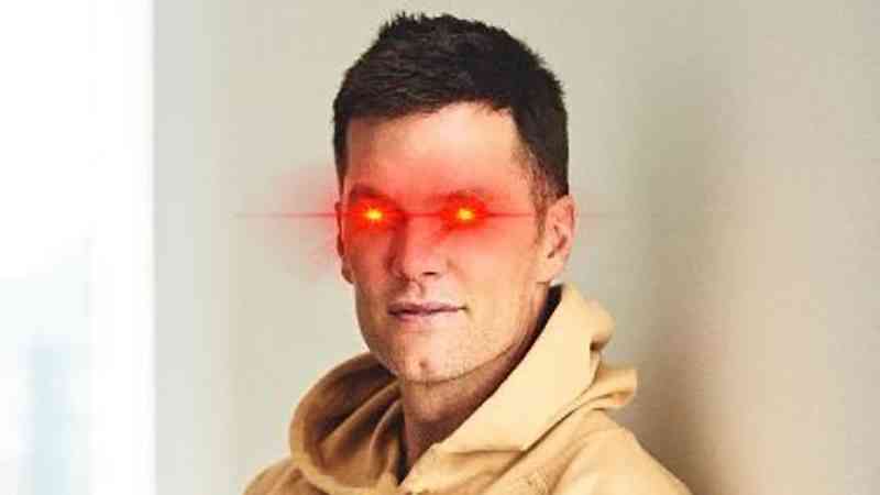 Tom Brady with laser eyes.