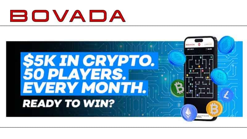 a promo for Bovada's Crypto Miner Contest